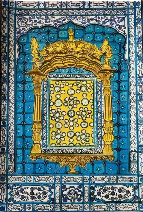 Antique Pichhwai — pastel devotional painting by Vibhuti Mehta