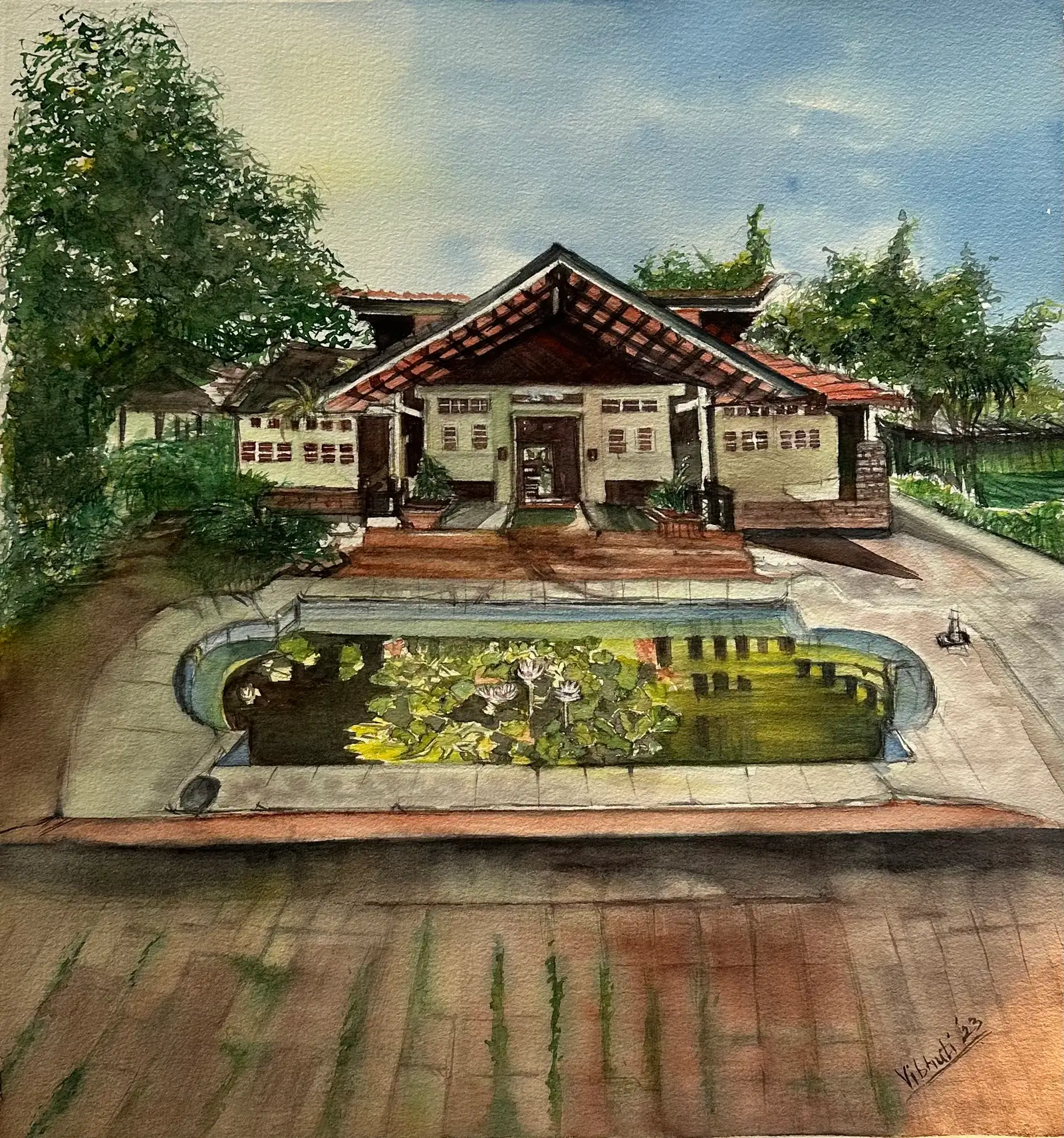 Bond with Peace — watercolor portrait by Vibhuti Mehta