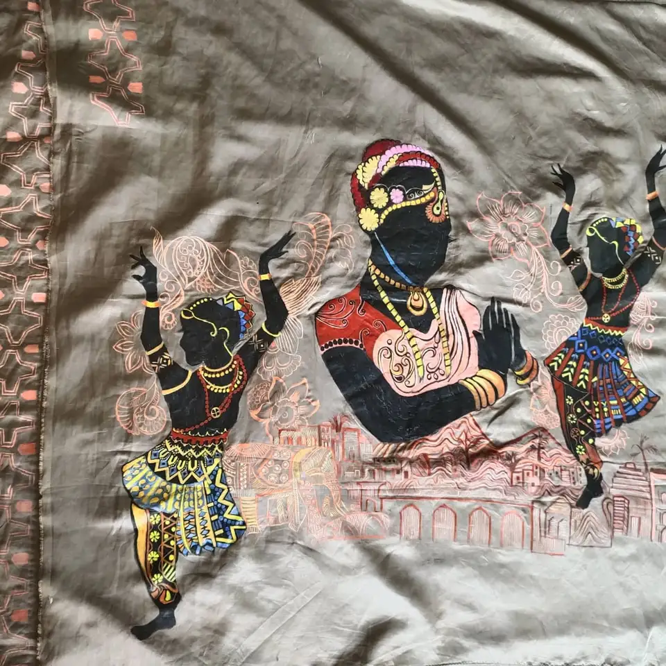 Dancing Women — fabric works figurative work by Vibhuti Mehta
