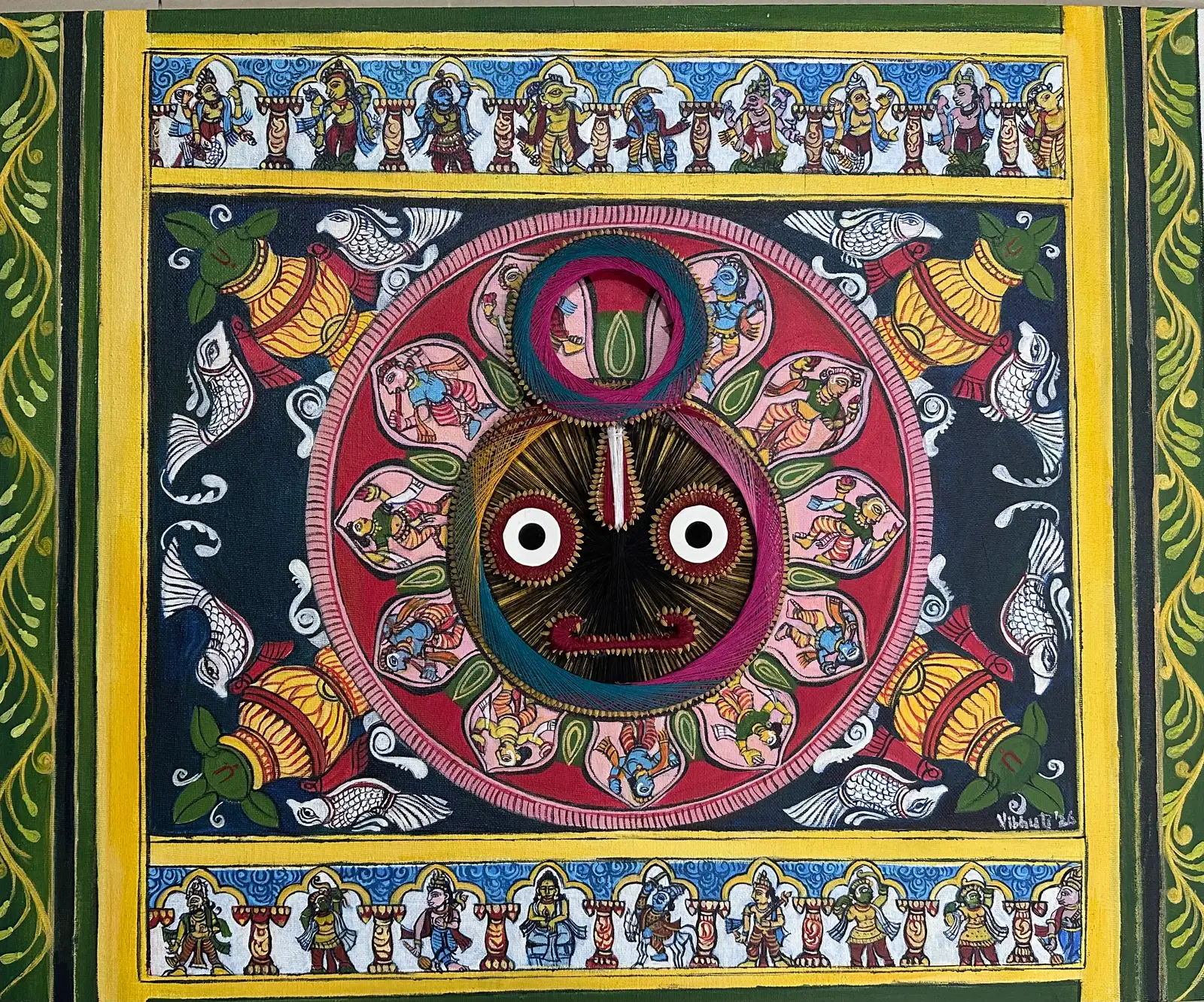 Jai Jagannath — acrylic devotional work by Vibhuti Mehta