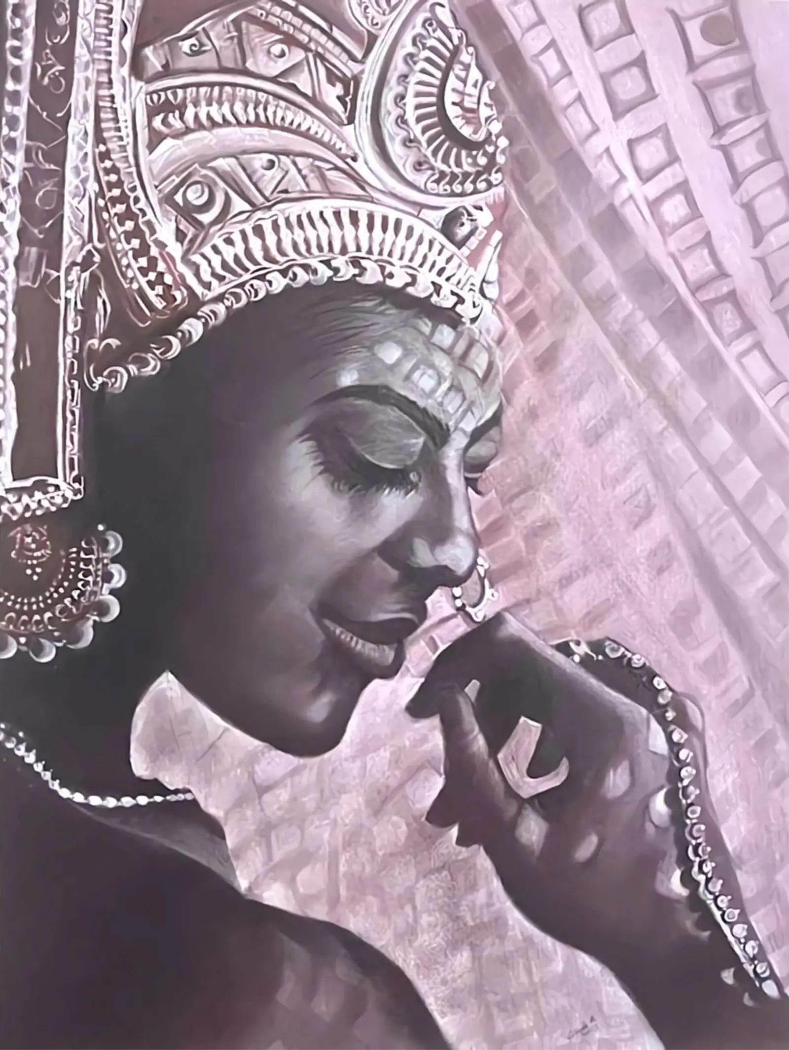Love Yourself — charcoal portrait painting by Vibhuti Mehta