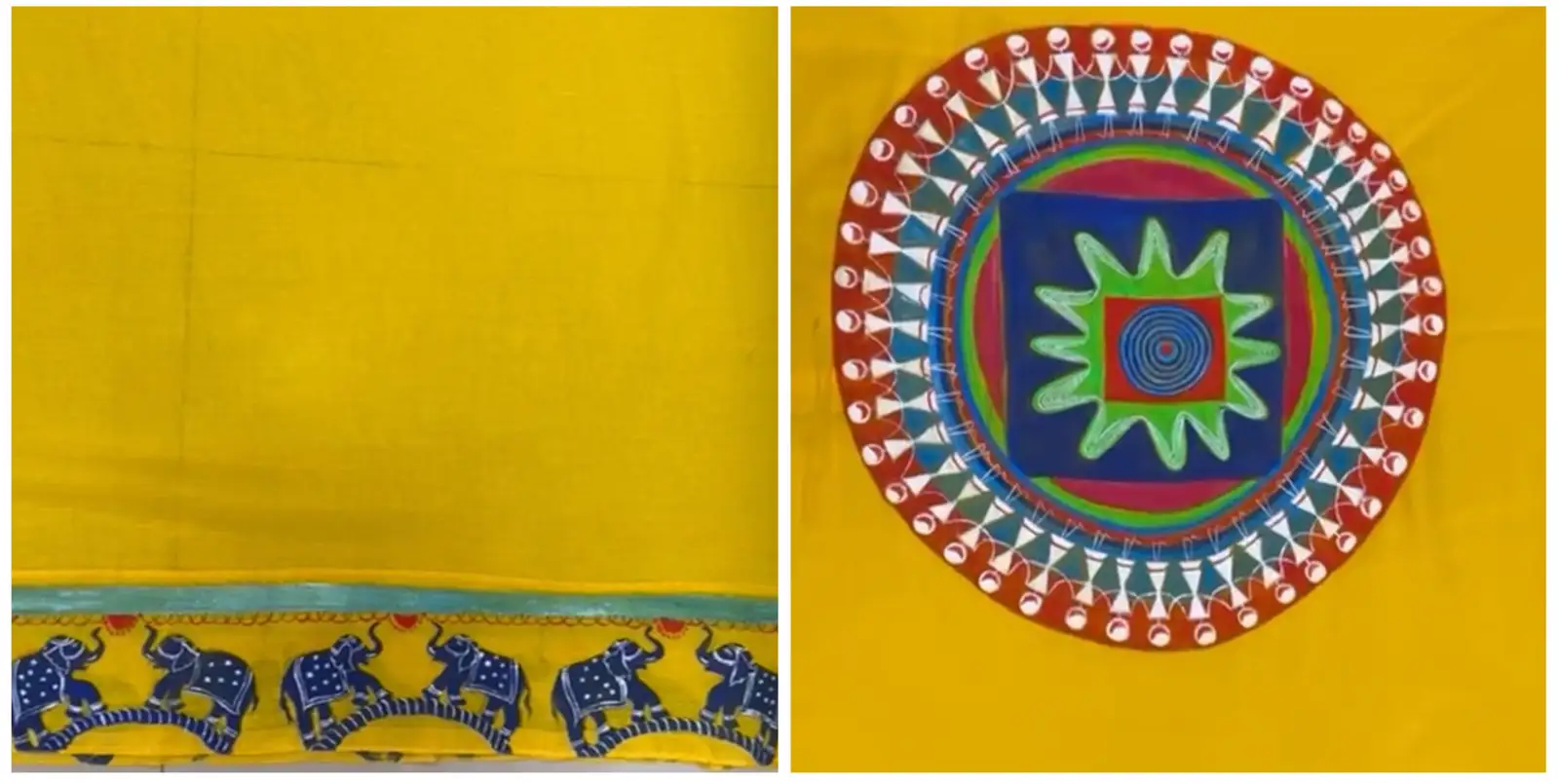 Mosaic Medley — fabric painting wearable artwork by Vibhuti Mehta