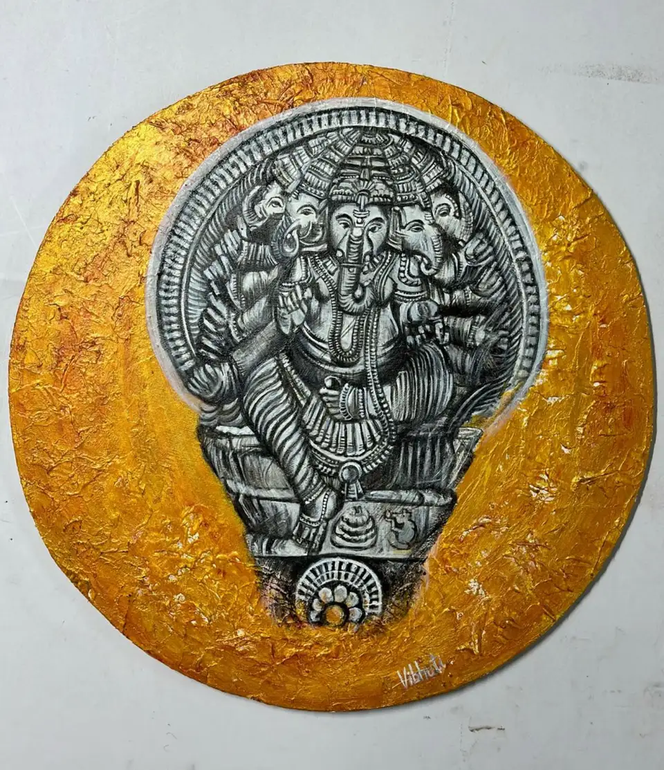 Vighnaharta II — acrylic devotional painting by Vibhuti Mehta