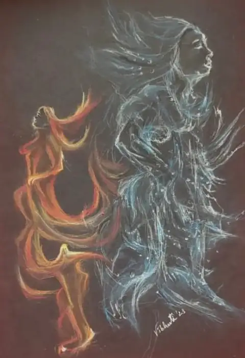 Woman — pastel portrait by Vibhuti Mehta