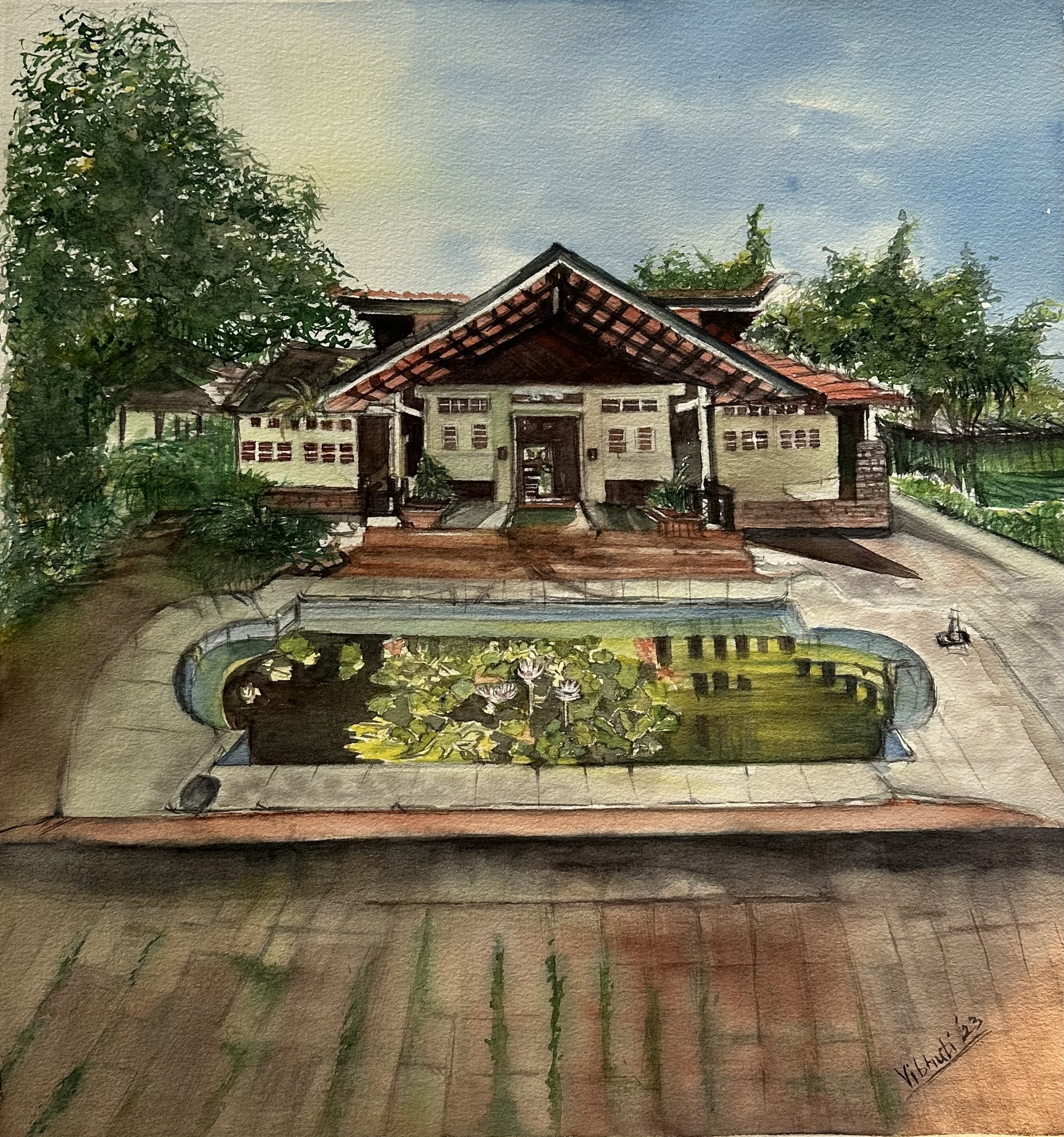 Bond with Peace — watercolor portrait painting by Vibhuti Mehta