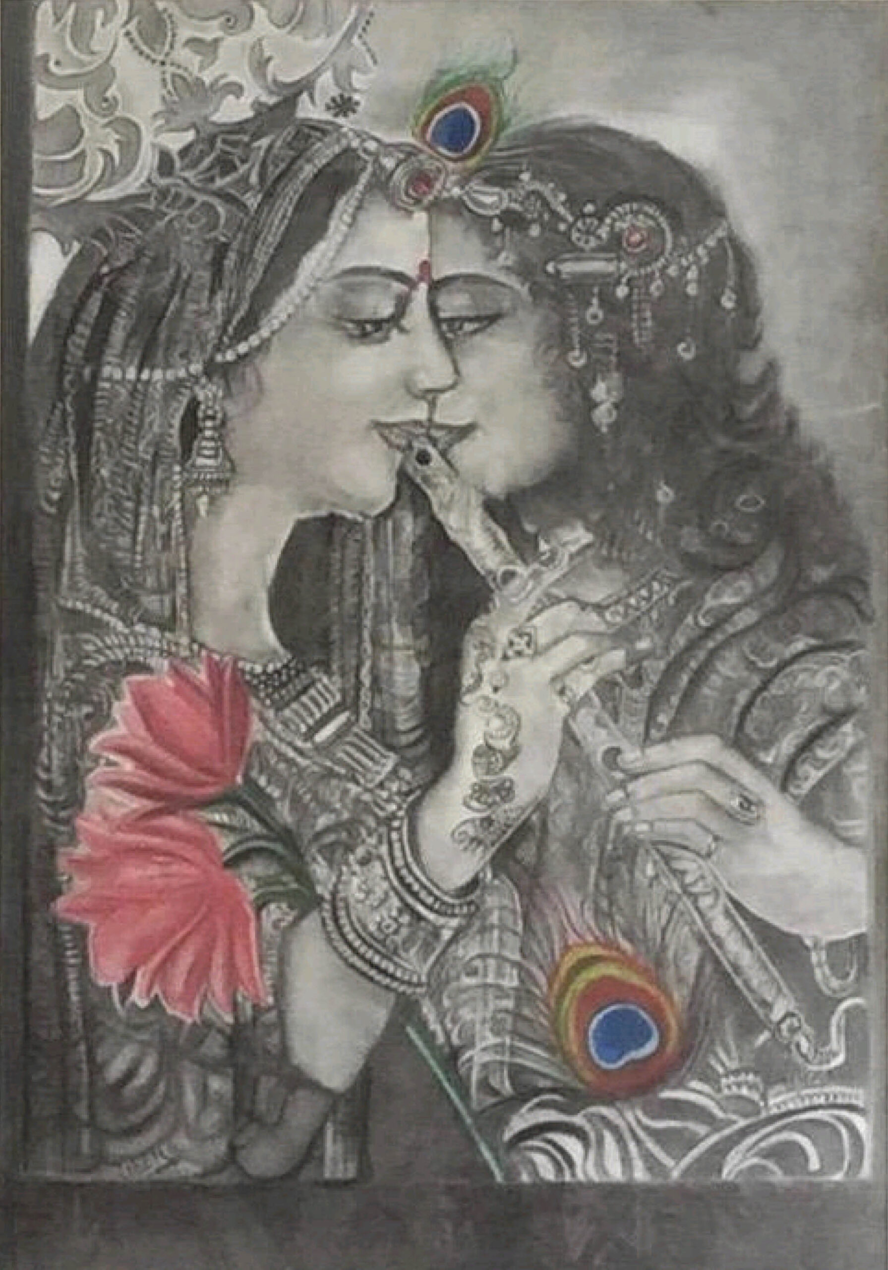 Eternal Love — charcoal portrait painting by Vibhuti Mehta