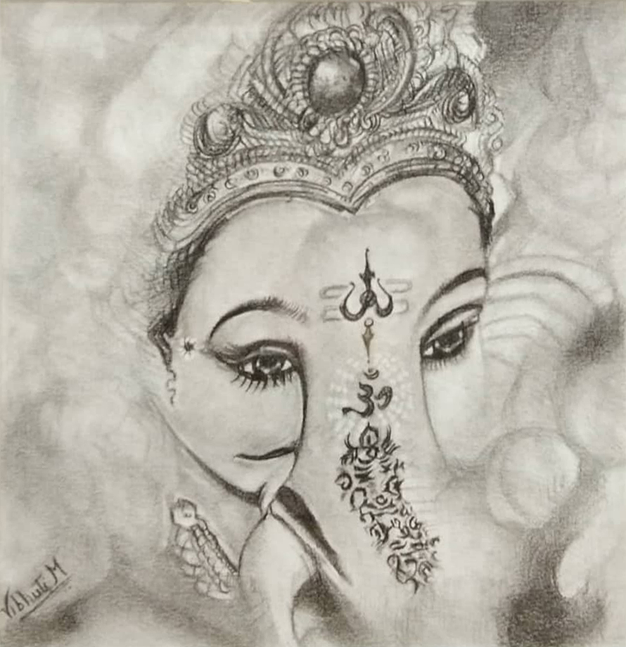 Ganesha I — Graphite devotional by Vibhuti Mehta