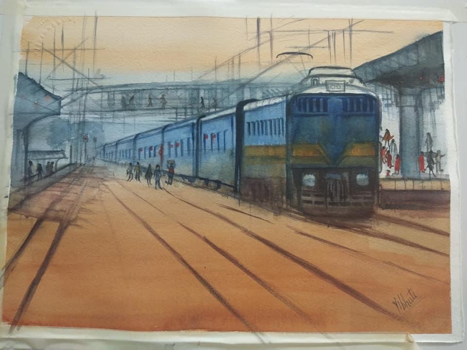 Life Line — watercolor portrait painting by Vibhuti Mehta