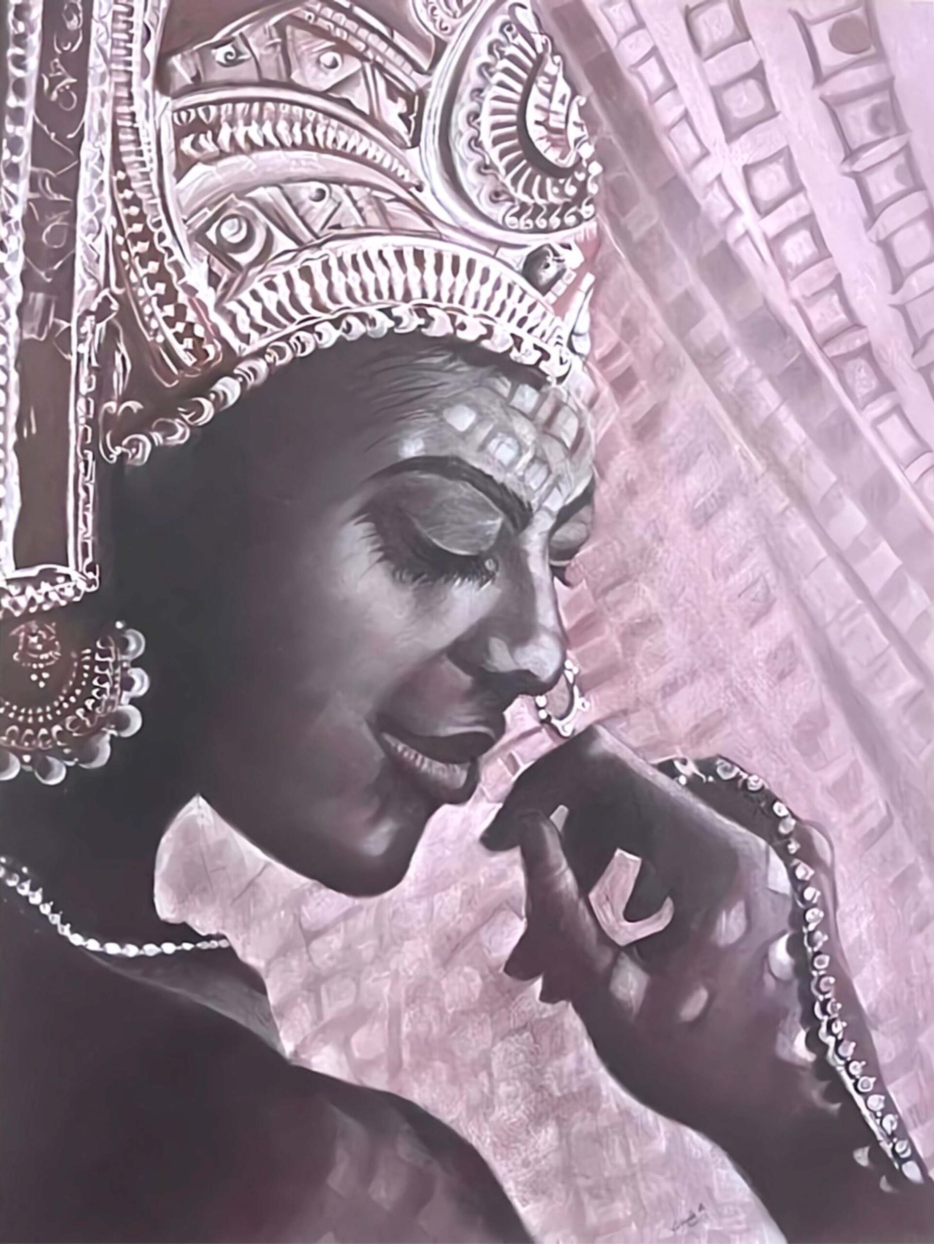 Love Yourself — charcoal portrait painting by Vibhuti Mehta