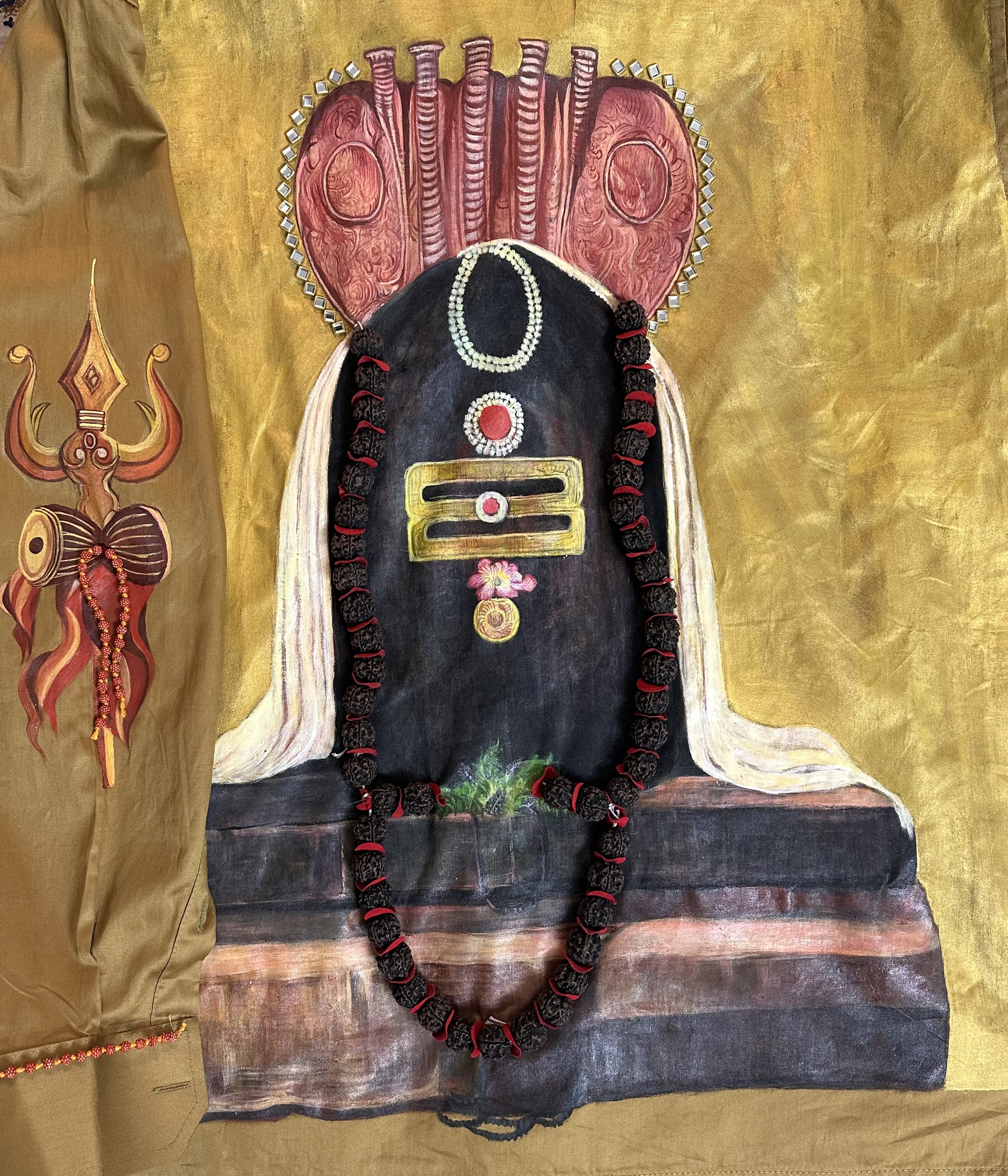 Om Namah Shivaay — fabric painting devotional painting by Vibhuti Mehta