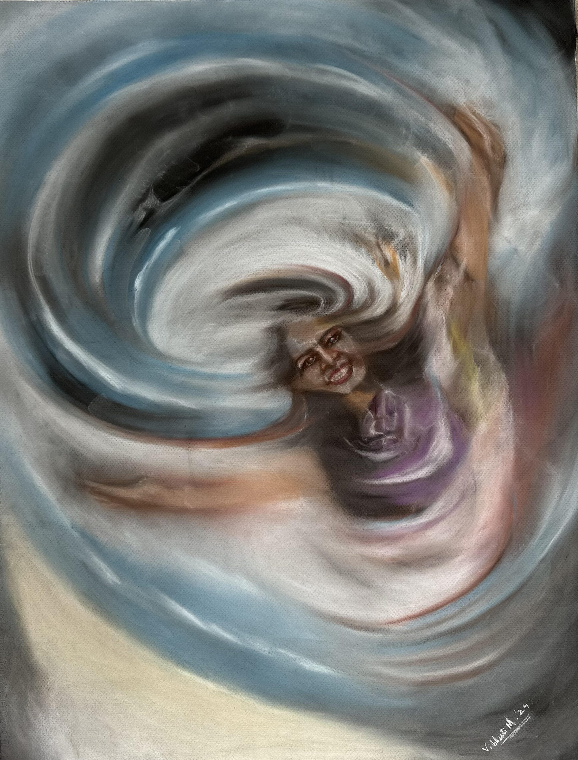 Woman Power — charcoal figurative painting by Vibhuti Mehta