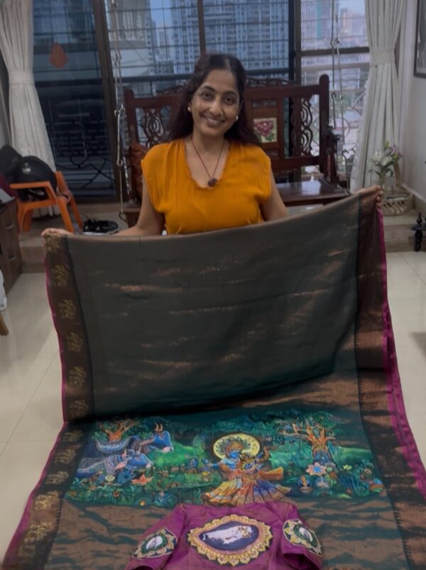 Radha Krishna Concept on Saree